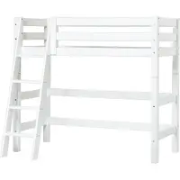 Hoppekids ECO Luxury keskikorkea sänky 70x160cm, kaltevat portaat - valkoinen White