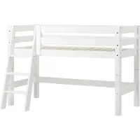 Hoppekids ECO Luxury puolikorkea sänky 70x160cm kaltevilla portailla - valkoinen White