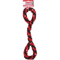 Kong Signature Rope Double Tug - koiran vetolelu lenkeillä, valmistettu fleecestä ja puuvillasta
