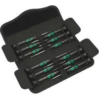 Wera elektroniikkaan ja tarkkuustekniikkaan 12-osainen ruuvimeisseli-setti, litteä, ristipää Phillips, TORX