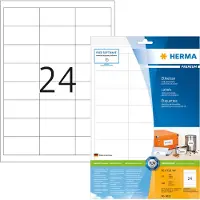 Herma 8633, Valkoinen, Itse kiinnittyvä tulostintarra, A4, Paperi, Laser/Inkjet, Kiinteä