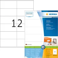Herma 4635, Valkoinen, Suorakulmio, Kiinteä, Paperi, Matta, Laser/Inkjet