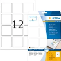 Herma 10109, Valkoinen, Pyöristetty neliö, Irroitettava, Paperi, Matta, Laser/Inkjet