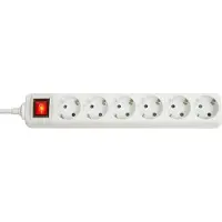 Lindy Power strip 6 sockets 1.4 m white (73103)