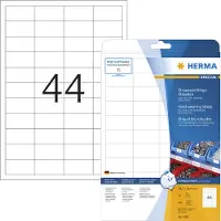 Herma 4581, Valkoinen, Itse kiinnittyvä tulostintarra, A4, Suorakulmio, 440 kpl, 10 kpl