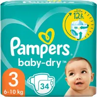 Pampers Baby Dry vaipat koko 3 Midi 34 kpl (6-10kg)