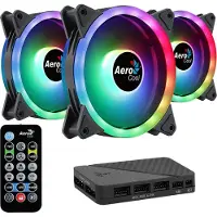 Aerocool Duo 12 Pro ARGB 120 mm -kotelotuuletinsarja (3 tuuletinta) - Musta