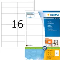 Herma 4672, Valkoinen, Suorakulmio, Kiinteä, Paperi, Matta, Laser/Inkjet