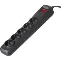 ActiveJet musta jatkojohto johdolla ACJ COMBO 5G 1,5M/BEZP.AUTO/CZ