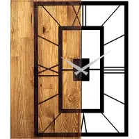 Opviq Koristeellinen puinen seinäkello Wallxpert Wooden Clock 37 - Vaalea pähkinä, musta