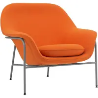 Normann Copenhagen Drape Lounge Chair Low Grey Steel Nojatuoli Vaahtomuovi Runko Teräksestä - Nojatuolit Tekstiili Oranssi - 712872