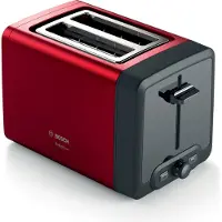 Bosch DesignLine TAT4P424 -leivänpaahdin, 2 viipaleita, musta/punainen