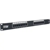 Trendnet 16-port Cat6 Unshielded Patch Panel, 10/100/1000Base-T(X), Gigabitti Ethernet, Cat6, ANSI/EIA/TIA 568-B.2-1 ISO/IEC 11801 (TC-P16C6)