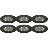 QAZQA 6 kpl maahan upotettavia valoja musta sis. LED IP65 aurinkokenno - Terry