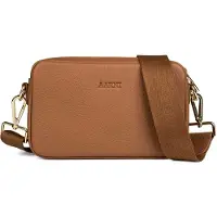 Aarni Crossbody Bag -olkalaukku, konjakki, kultainen vetoketju