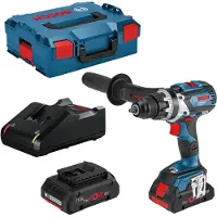 Bosch Akkuporakone/ruuvinväännin GSR 18V-110 C, 2x4.0Ah ProCORE + laturi GAL 18V-40, L-BOXX
