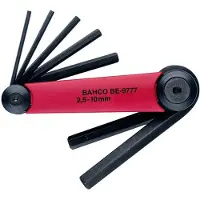 Bahco Set Of 7 Knife Keys With Phosphate Finish 2.5 Mm-10 Mm Kuusiokoloavainsarja