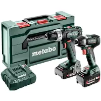 Metabo Verktygspaket Combo Set 2.8.2 18V med 2 st 2,0Ah 4,0Ah batterier & laddare ASC 55