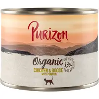 Purizon 24x200g Organic luomukanaa, luomuhanhea ja luomukurpitsaa kissan märkäruoka