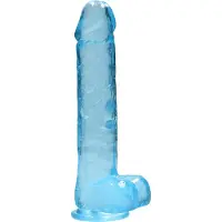 Realrock REALISTINEN DILDO KIVEKSILLÄ - 25,4 CM Vaaleansininen