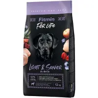 Fitmin 2x12kg, Dog for Life Light & Senior, koiran kuivamuonaa, kuivaruoka