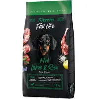 Fitmin 2x12kg Dog For Life Mini, lammasta ja riisiä koiran kuivamuonaa