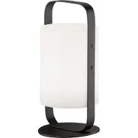 FHL Easy! LED-aurinko-akkupöytälamppu Casoli, korkeus 25 cm himmennettävä, Musta, Olohuone/ruokailutila, Metalli, Moderni