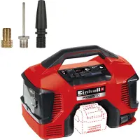 Einhell Pressito -hybridikompressori, 18 Volt / Verkkovirta, 11 bar, Ilman akkua, Musta/Punainen