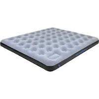 High Peak King Comfort Plus Inflatable Mattress 200x185 cm with Foot Pump, 350 kg, Light Blue/Brown 40027