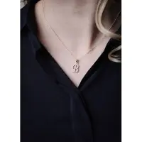 Lykken Symbols kirjainkaulakoru hopea zirkonioilla, B