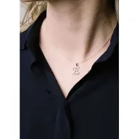 Lykken Symbols kirjainkaulakoru hopea zirkonioilla, E