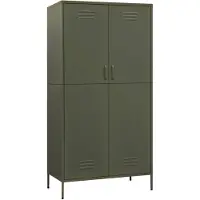 vidaXL Vaatekaappi oliivinvihreä 90x50x180 cm teräs