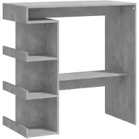vidaXL Baaripöytä säilytystelineellä harmaa 100x50x101,5 cm lastulevy