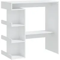 vidaXL Baaripöytä säilytystelineellä valk. 100x50x101,5 cm lastulevy