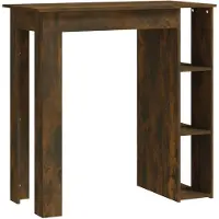 vidaXL Baaripöytä hyllyllä savutammi 102x50x103,5 cm lastulevy