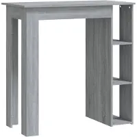 vidaXL Baaripöytä hyllyllä harmaa Sonoma 102x50x103,5 cm lastulevy