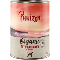 Purizon 6x400g Organic nauta ja kana porkkanalla koiran märkäruoka