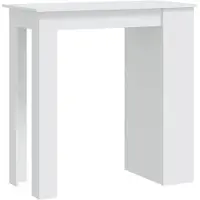 vidaXL Baaripöytä säilytystelineellä valk. 102x50x103,5 cm lastulevy