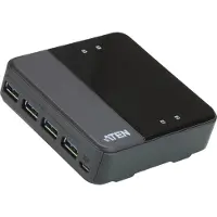 Aten US434 USB 3.0 -kytkin, 4 tietokonetta, 4 laitetta, musta