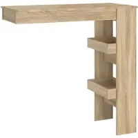 vidaXL Seinäkiinnitettävä baaripöytä tammi 102x45x103,5cm tekninen puu