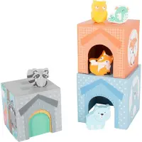 Small Foot Stacking Tower Pastel Animals koottava torni 12m+ 10 kpl