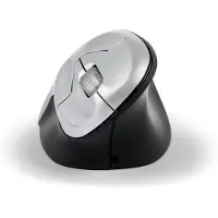 Bakker Elkuizen – BakkerElkhuizen Grip Mouse Wireless, Oikeakätinen, Vaakasuuntainen muotoilu, Optinen, Langaton RF, 1600 DPI, Musta, Hopea (BNEGMW)