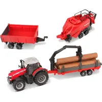 BB Junior Farmland Massey Fergusson 8740S Traktori + 3 Perävaunua