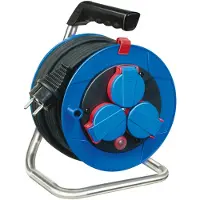 Brennenstuhl 15m H05RR-F 3G1,5, 15 m, IP44, Musta, Sininen, Punainen, 3 AC-pistorasia(a), Musta, 1 kpl (1072210)