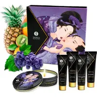 Shunga Geisha's Secrets Collection - Exotic Fruits tuotepakkaus, pariskunnille, laadukas, ylellinen