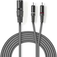 Nedis XLR uros - 2 x RCA uros XLR-audiokaapeli