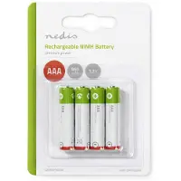 Nedis Ladattava Ni-MH-Akku AAA 1.2 V DC 950 mAh Esiladattu 4 Kpl pakkaus