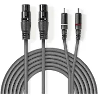 Nedis 2 x XLR naaras - 2 x RCA uros XLR-audiokaapeli