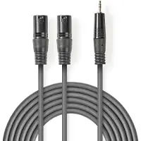 Nedis 2 x XLR uros - 3.5 mm uros XLR-audiokaapeli