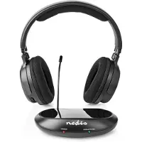 Nedis HPRF200BK headphones/headset Wireless Head-band TV USB Type-C Charging stand Black (HPRF200BK)